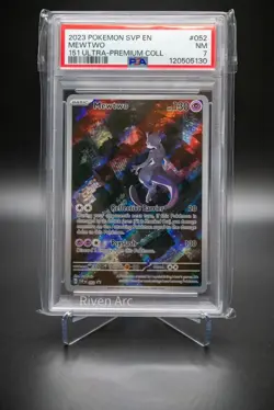 Mewtwo PSA 7 NM 2023 Pokemon 151 Ultra-Premium Coll #052 Full Art Holo Rare - Image 1