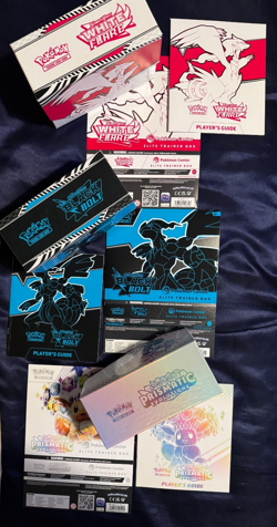 Pokemon Center ETB Boxes Black Bolt White Flare Prismatic Evolutions - Image 1