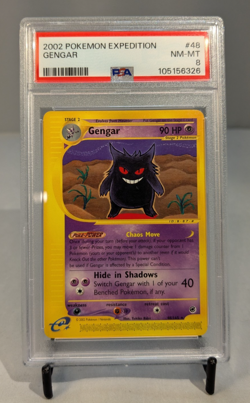 Pokemon Expedition Gengar Card 48/165 Non Holo PSA 8 TCG 2002 - Image 1