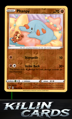 Reverse Holofoil Phanpy 086/185 Common SWSH04: Vivid Voltage Pokemon Card NM - Image 1