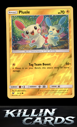 Reverse Holofoil Plusle 33/73 Pokemon Common Shining Legends Card NM - Image 1