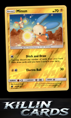 Reverse Holofoil Minun 54/168 Pokemon Uncommon SM - Celestial Storm Card NM - Image 1