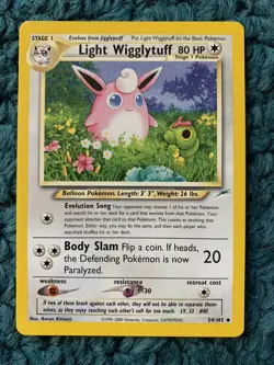 1st Edition LIGHT WIGGLYTUFF 54/105 Neo Destiny Set - Pokemon WOTC Card - NM - Image 1