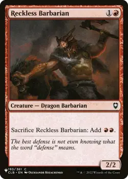 Reckless Barbarian - The List Light Play, English Magic the Gathering MTG The Li - Image 1