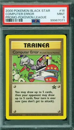 2000 POKEMON PROMO BLACK STAR POKEMON LEAGUE #16 COMPUTER ERROR PSA 9 - Image 1