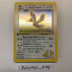 2000 Pokemon Gym Heroes 1st Edition Lt. Surge's Fearow Holo #7/132 - Image 1
