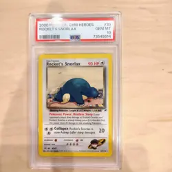2000 Pokemon Gym Heroes Rocket’s Snorlax #33/132 PSA 10 GEM MINT WOTC - Image 1