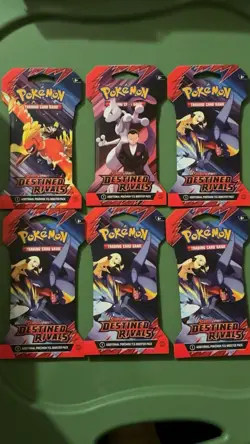 Pokemon Destined Rivals Sleeved Booster Pack LOT of 6 Sealed Packs - Image 1