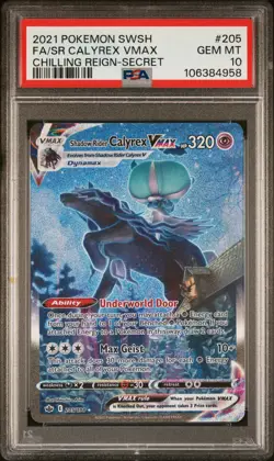 2021 Pokemon Shadow Rider Calyrex VMAX #205 Secret Rare PSA 10 GEM MINT 💎 - Image 1