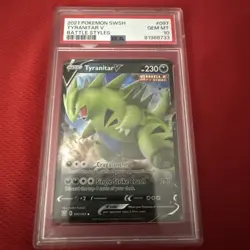 Pokemon 2021 Battle Styles TYRANITAR V #097 PSA 10 Gem Mint RARE - Image 1