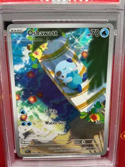Oshawott - 105/086 Illustration Rare Pokemon White Flare PSA 9 - Image 2