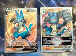 Pokemon TCG Lucario V and VSTAR SWSH213 And SWSH214 - NM - Image 1