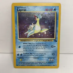 Pokemon TCG Lapras Fossil Holo Rare Card 10/62 - Image 1