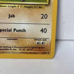 Hitmonchan #7 7/102 Base Set Unlimited WOTC Vintage 1999 Holo Rare Pokemon Card - Image 4