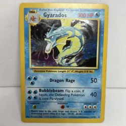 Gyarados 6/102 Holo Rare Base Set Pokemon Card WOTC - Image 1