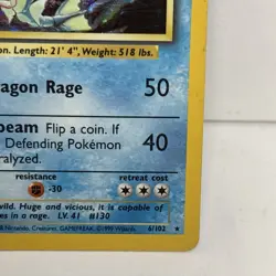 Gyarados 6/102 Holo Rare Base Set Pokemon Card WOTC - Image 4