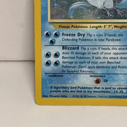 Articuno 2/62 Fossil Holo Vintage Unlimited Rare Pokemon Card MP - Image 5