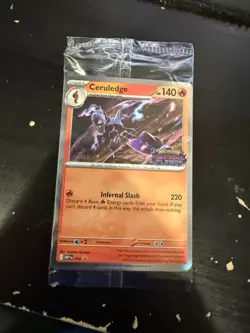 Pokemon Phantasmal Flames Staff Pre Release Sealed Promo Pack 4 Cards Unopened - Image 1