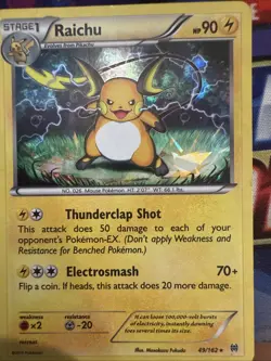 Pokemon TCG Raichu Breakthrough Holo Rare Card 49/162 - Image 1