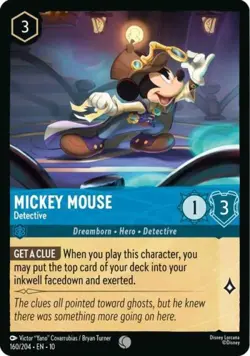 ~ Mickey Mouse - Detective ~ NM Cold Foil ~ Whispers in the Well ~ - Image 1