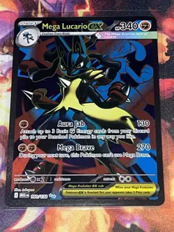 Mega Lucario ex 160/132 Me01: Mega Evolution Holo Pokemon Card NM - Image 1