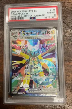 Pokemon 2025 Pre-Prismatic Evolutions #165 Dragapult EX PSA 8 Special Rare Card - Image 1