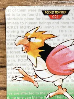 Pokemon Carddass Card Spearow No.21 Bandai Pocket Monsters Green ver. 1996 - Image 3