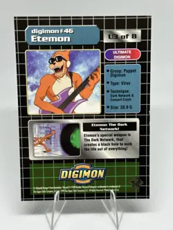 DIGIMON Exclusive ETEMON 46 Ultimate UPPER DECK 1999 Foil Holo Trading Card - Image 2