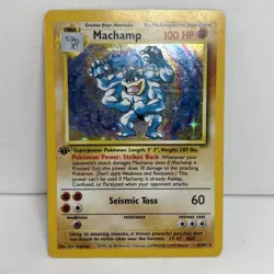 Pokemon TCG Machamp Holo 1st Edition Base Set #8/102 Holo Rare - Image 1