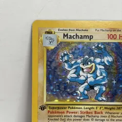 Pokemon TCG Machamp Holo 1st Edition Base Set #8/102 Holo Rare - Image 2