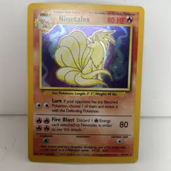 Pokemon TCG 1995 Ninetales Base Set Holo Rare 12/102 LP Condition - Image 1