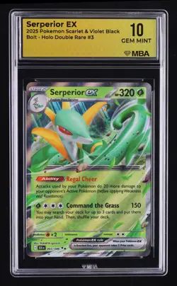 2025 Pokemon Scarlet & Violet Black Bolt Serperior EX Holo Double Rare MBA 10 #3 - Image 1
