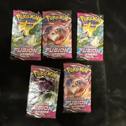 Pokemon TCG Fusion Strike Booster Packs Five Total - Image 1