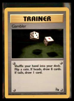 Pokemon TCG Fossil Set 60/62 Trainer Gambler Common LP - Image 1