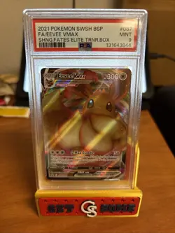 2021 POKEMON SWSH BLACK STAR PROMO #087 FULL ART/EEVEE VMAX PSA 9 - Image 1