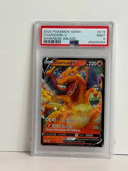 2020 Pokemon SWSH Charizard V Darkness Ablaze #019 PSA 9 - Image 1