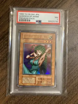 YUGIOH! PSA 7 1999 Premium Pack Goddess of Whim - Image 1