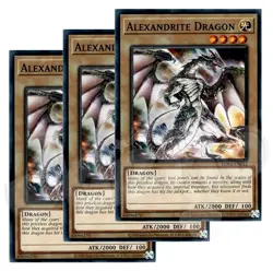 Yugioh - Alexandrite Dragon x 3 - NM - Plus Free Holographic Card - Image 1