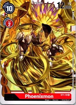 Phoenixmon ST1-10 Red Rare Mega (Lv6) Digimon CCG Card NM Pack Fresh - Image 1