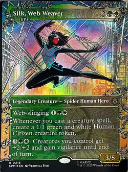 Silk, Web Weaver (Borderless) Foil R Marvel's Spider-Man 215 NM - Image 1