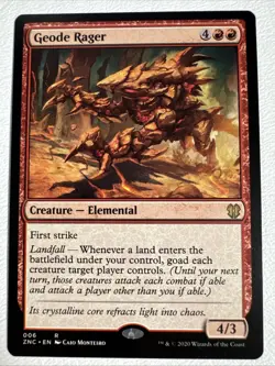 Geode Rager - Regular Rare #6 NM/MINT Commander: Zendikar Rising Magic MTG - Image 1