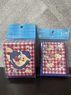 Pokemon Center Pikachu & Heart Deck Box & Sleeves Set Cherubi Cherrim Japan 2024 - Image 1
