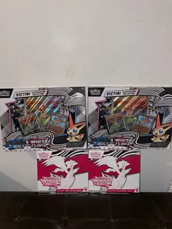Pokemon TCG Scarlet & Violet White Flare ETB x2 Factory Sealed+ Victini x2 - Image 1