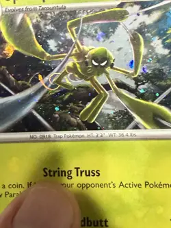 Pokemon Spidops SVP 009 Scarlet Violet Cosmos Holo Black Star Promo HD Swirl - Image 3