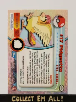 Pokemon Topps 1st Print Holo Foil Pidgeotto #17 (Blue Logo First Printing) NM - Image 4