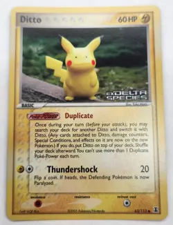 Pokemon TCG Ditto (Pikachu) EX Delta Species 63/113 Reverse Holo - Image 1