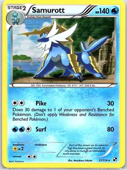 Samurott 31/114 Holo Black and White - Pokemon Card - NM - Image 1