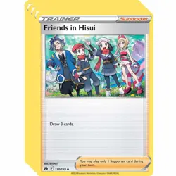 FRIENDS IN HISUI 130/159 UNCOMMON CROWN ZENITH 4 CARD PLAYSET - Image 1