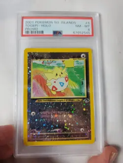 PSA 8 NM-MT Togepi Southern Islands Promo Partial Swirl Holo Pokemon Card 4/18 - Image 1