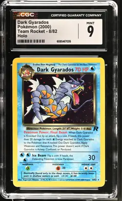CGC 9 MINT Dark Gyarados 2000 Team Rocket 8/82 Holo Pokemon Card - Image 1